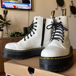 Dr. Martens Jadon White Platform Boots